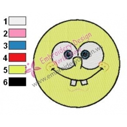 SpongeBob SquarePants Face Embroidery Design